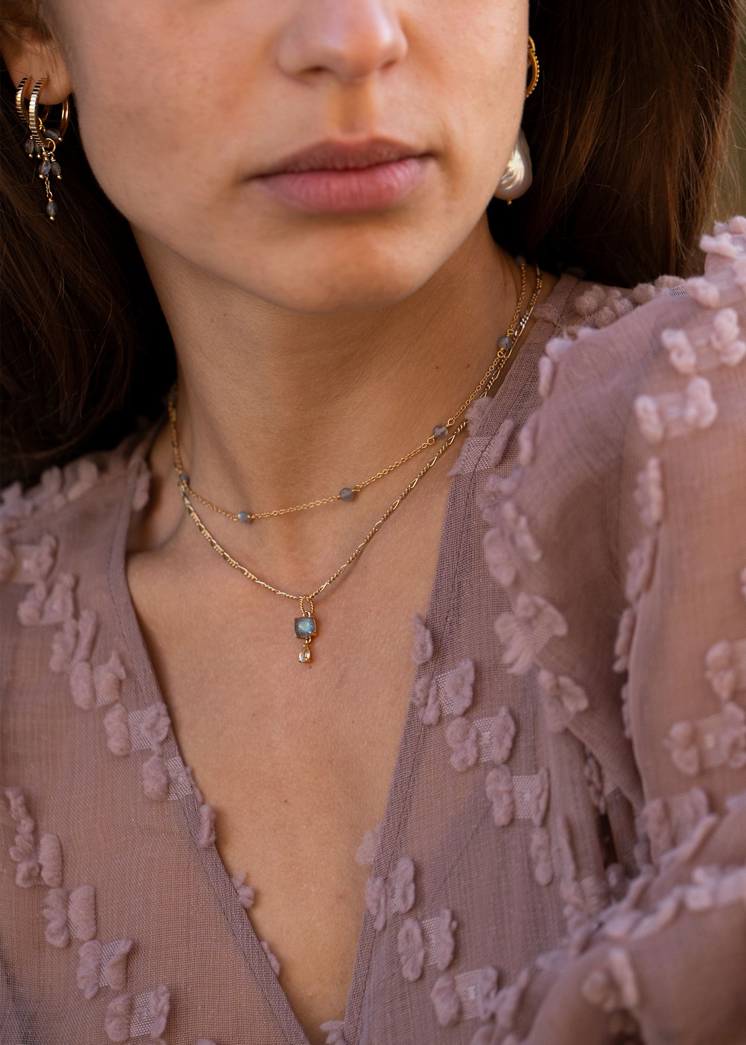 Figaro kedja 42+2cm - guldpläterad