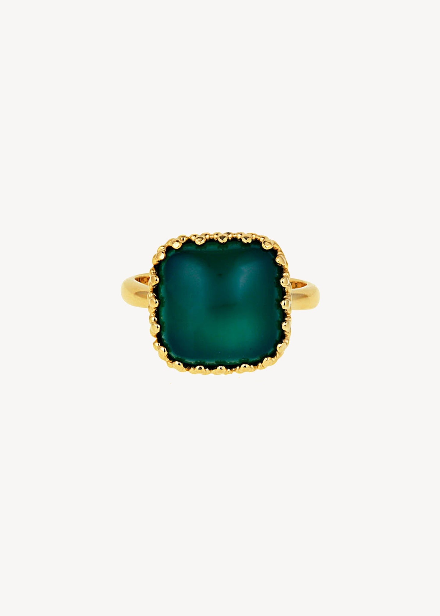 Lauren ring med Grön Agat - guldpläterad