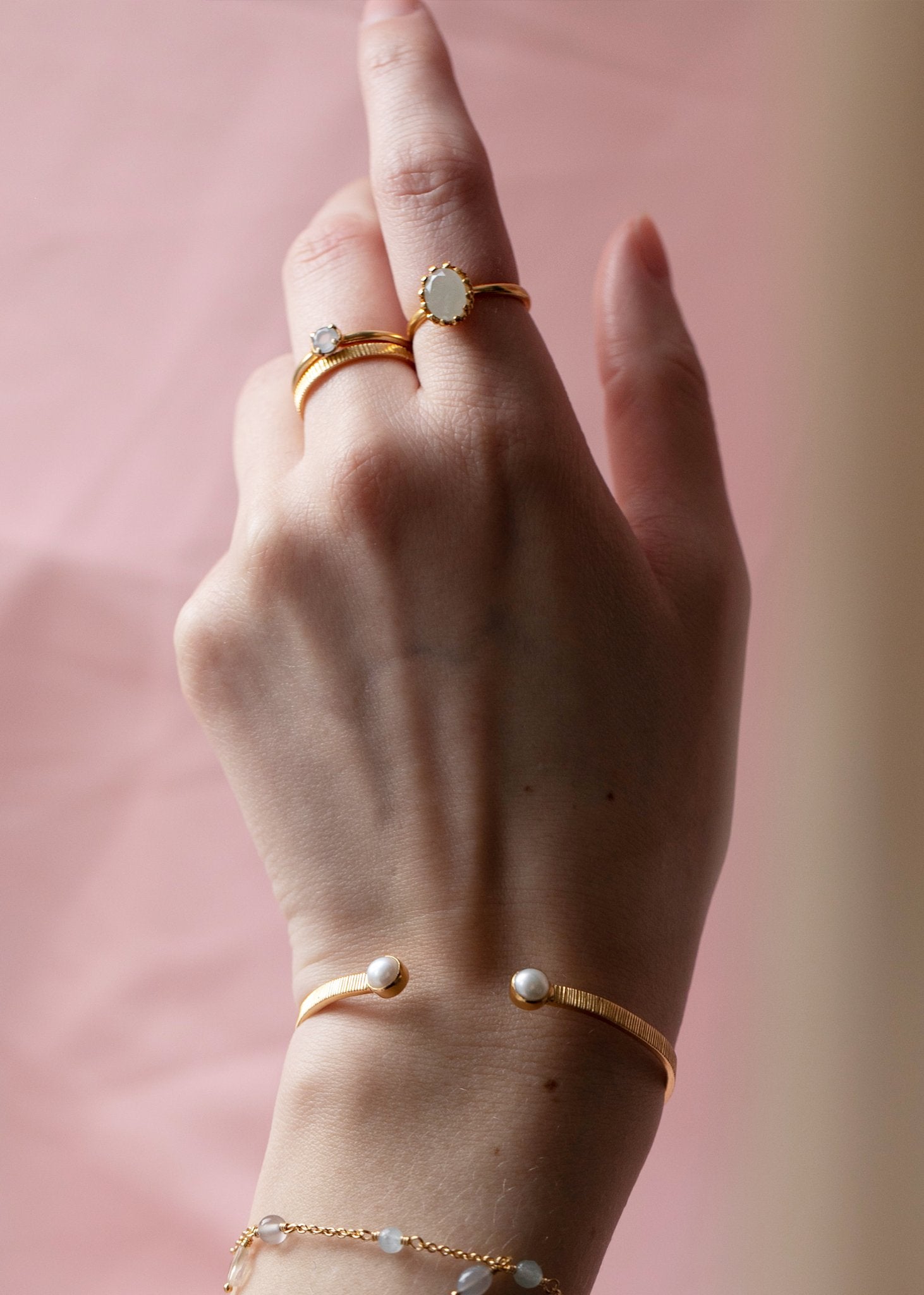 Lana ring med Akvamarin - guldpläterad