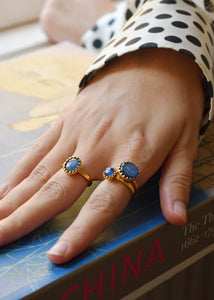 Zoë ring med Kyanit - guldpläterad