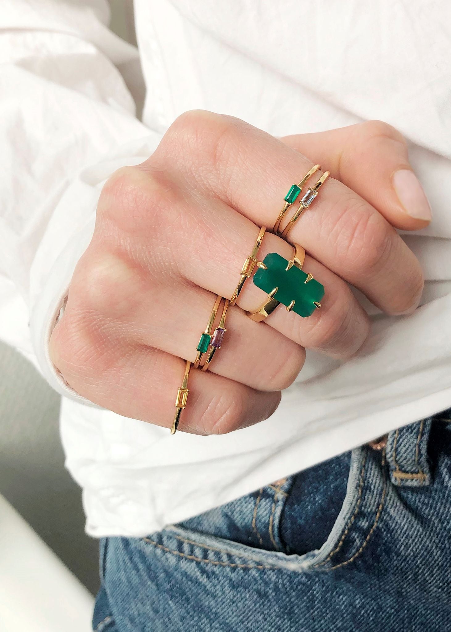 Confetti ring med Blå Topas - guldpläterad 