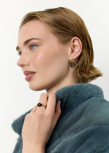 Valentina örhängen med Svart Spinel - guldpläterad