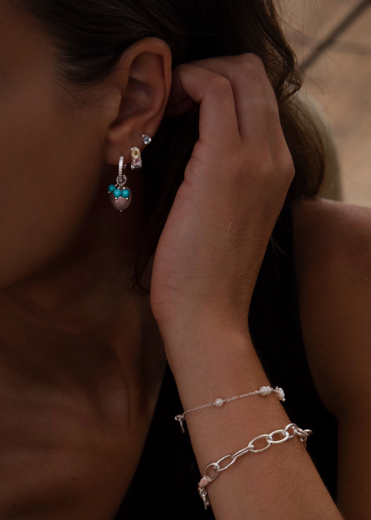 Triad berlock med Turkis 1 stk - silver