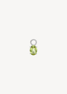 Sødt sterling sølv charm til øreringe og hoops med grøn peridot ædelsten, der er augusts fødselssten, perfekt gave til hende og ham med fødselsstenen for august