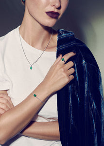 Confidence ring med grön agat - silver