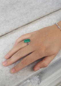 Courage ring med Grön Agat - silver