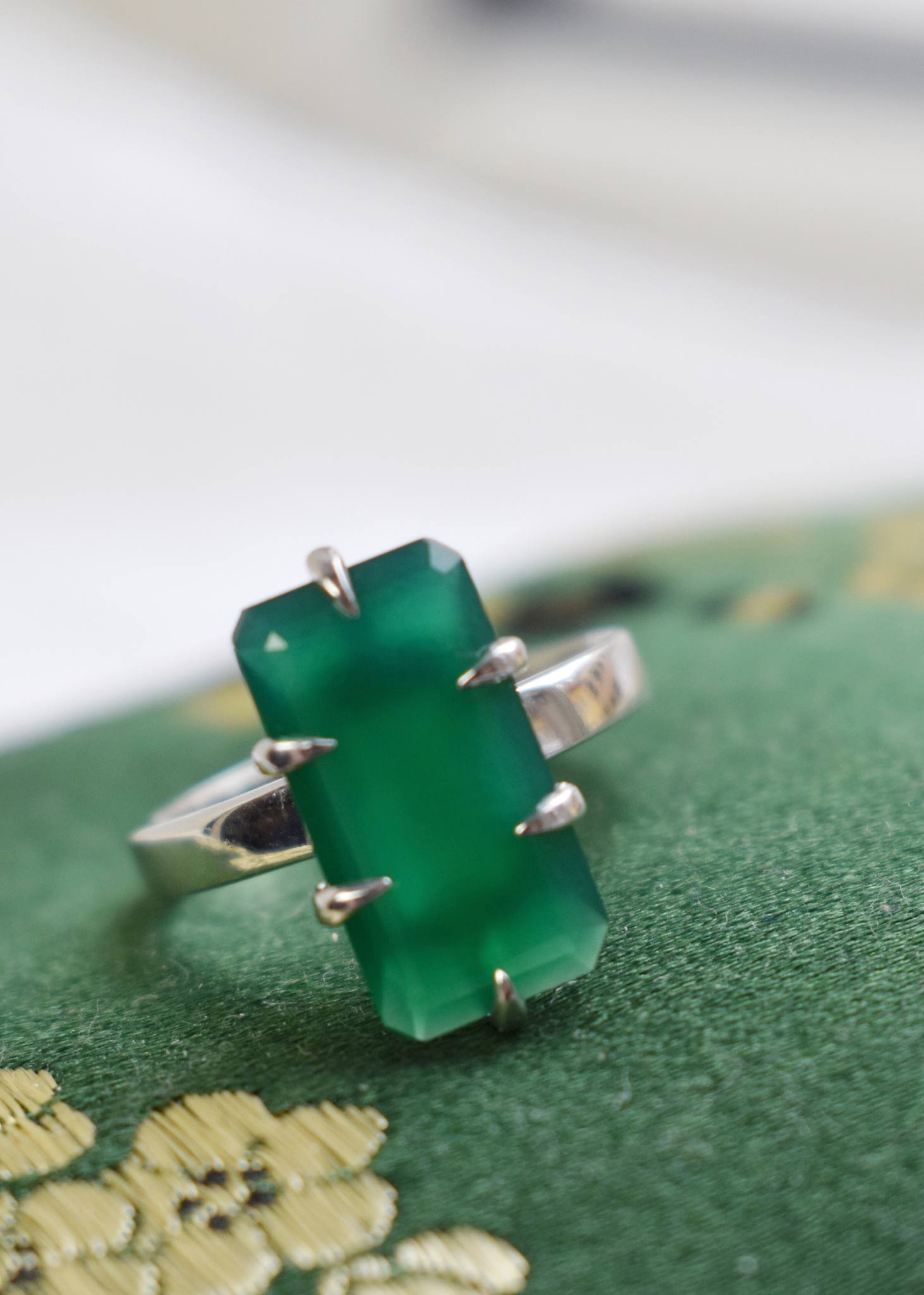 Courage ring med Grön Agat - silver