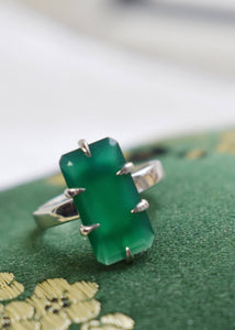 Courage ring med Grön Agat - silver