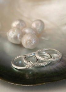 Unicorn ring med pärla - silver