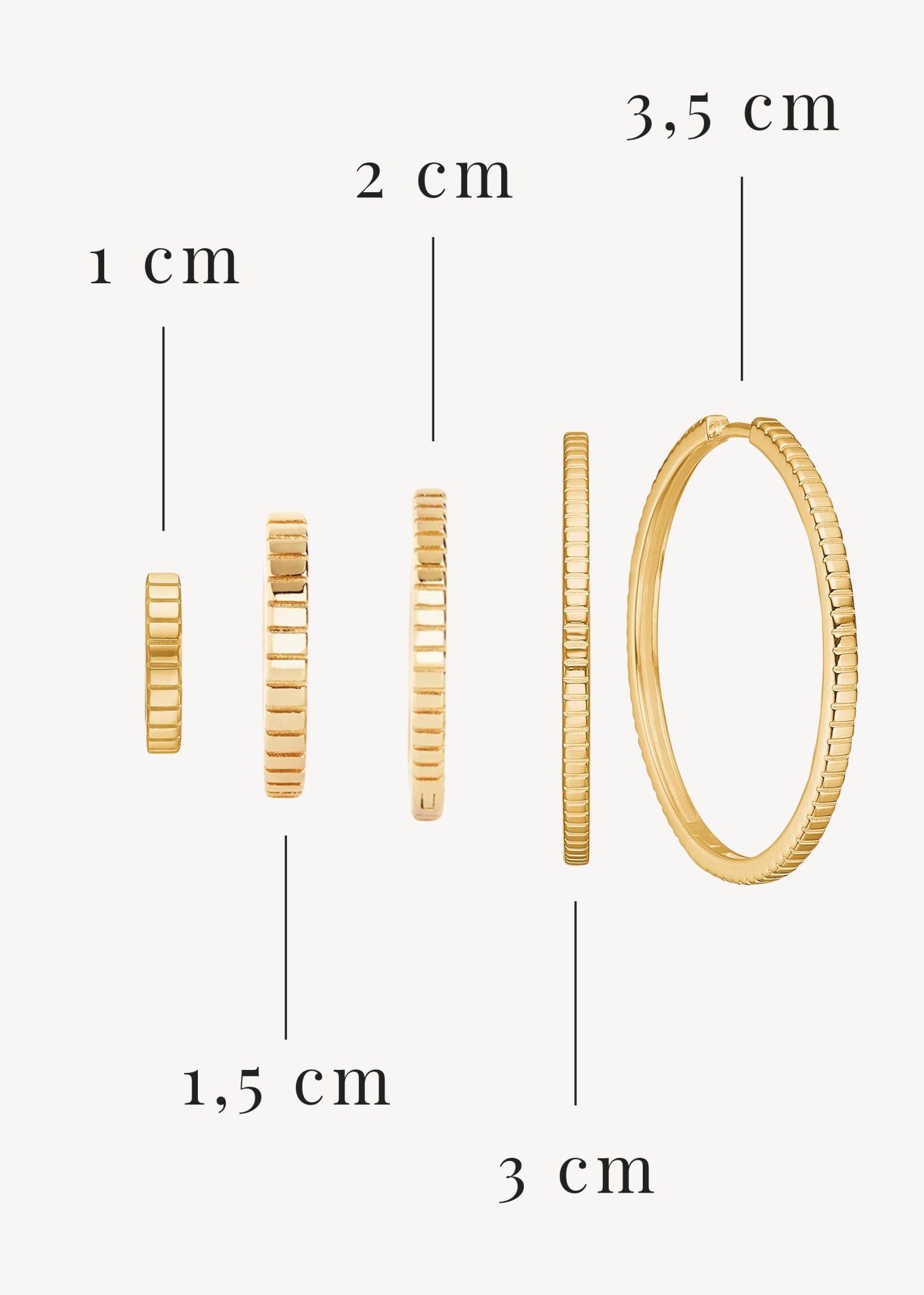 Pinstripe hoop 1,5 cm - förgylld