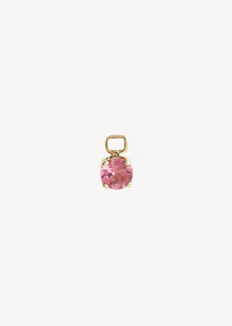 Charm til 10-karat hoops fra carré jewellery med en facetslebet lyserød turmalin ædelsten til hoops i ægte guld