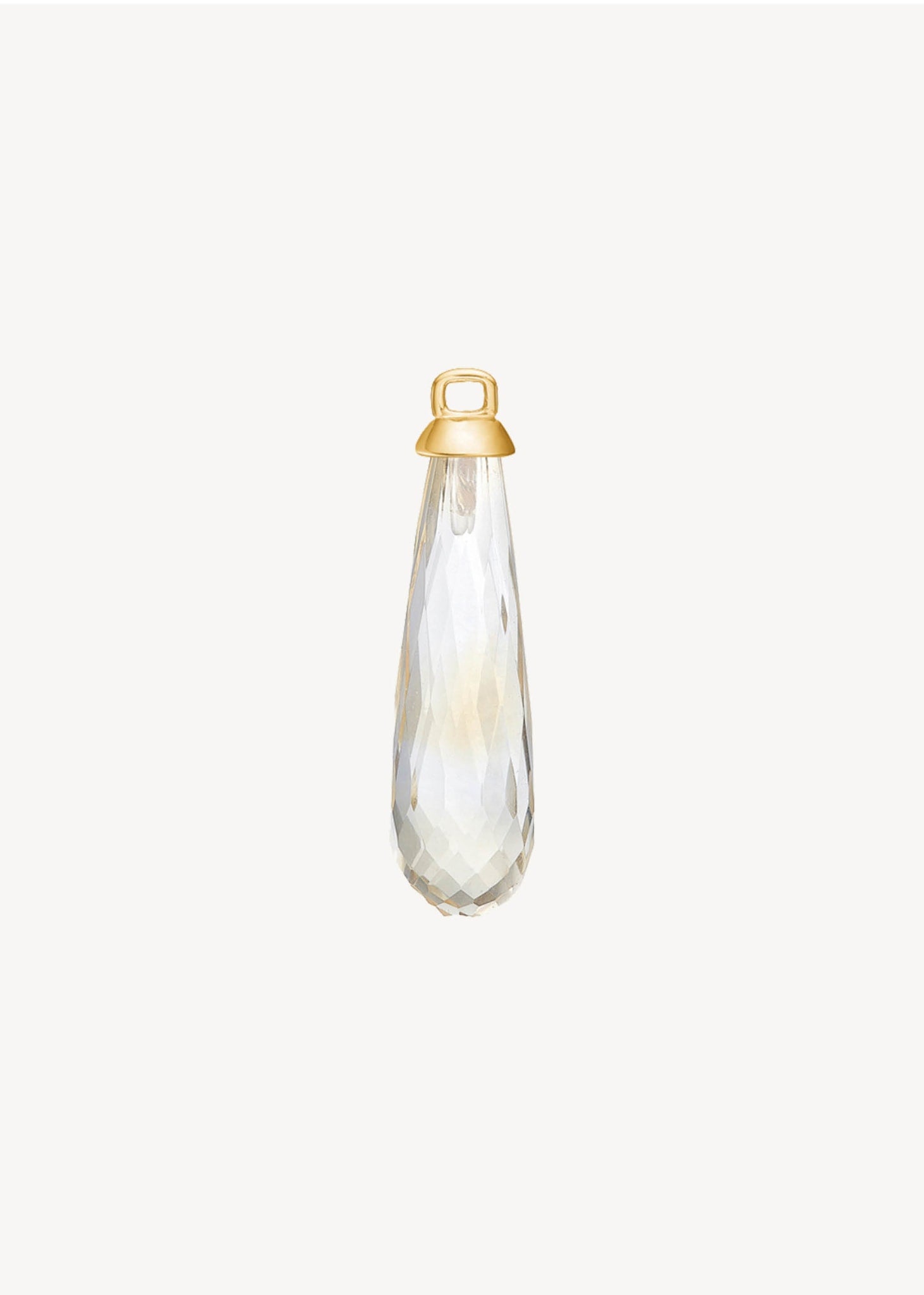 smukt charm i 10 karat ægte guld til hoops og charms med en lang dråbe af brioletteslebet citrin ædelsten, perfekt gave til hende med fødselsdag i November og gave til hende