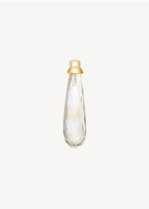smukt charm i 10 karat ægte guld til hoops og charms med en lang dråbe af brioletteslebet citrin ædelsten, perfekt gave til hende med fødselsdag i November og gave til hende