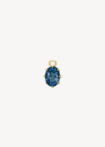 Smukt charm til hoops i ægte 10 karat guld til hoops og charms med en london blå topas ædelsten til ham og hende, perfekt gave til hende