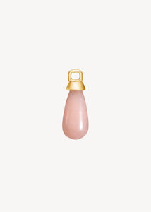 Charm i 10 karat ægte guld med en sød lyserød pink opal ædelsten til hoops, perfekt gave til hende og gave til mor