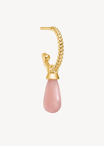 Charm i 10 karat ægte guld med en sød lyserød pink opal ædelsten til hoops, perfekt gave til hende og gave til mor
