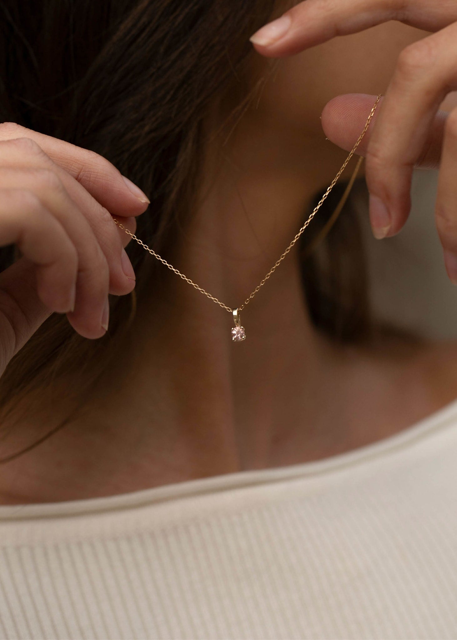 10-karat Rainbow hänge med Pink Turmalin