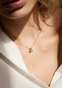 10-karat Heart hänge med Smaragd
