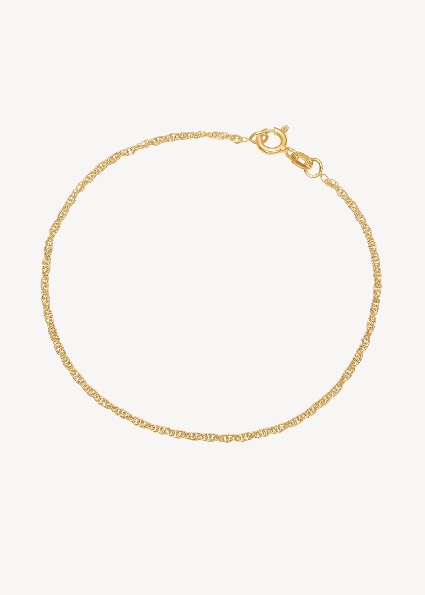 Smukt armbånd i 9 karat ægte guld med blanke Prince of Wales led, perfekt gave til hende og gave til ham 