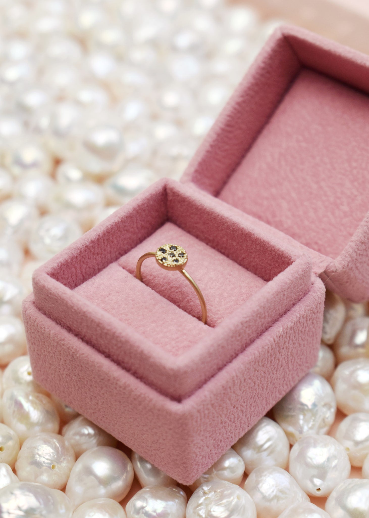 10-karats Aurélie ring med svart diamant