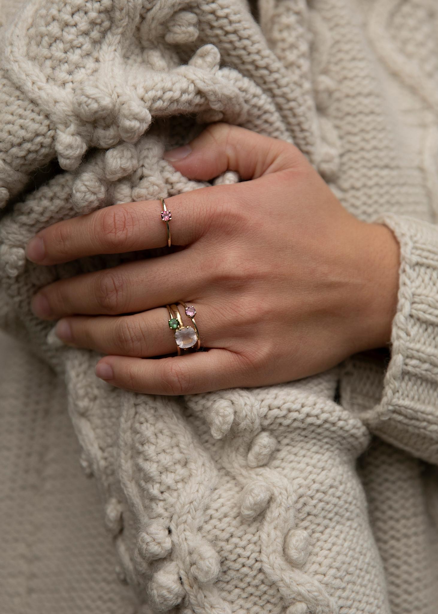10-karat Iris ring med rosa turmalin