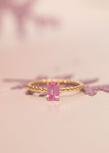 10-Karat Ada ring med Pink Safir
