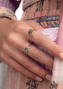 10-Karat Ada ring med Pink Safir