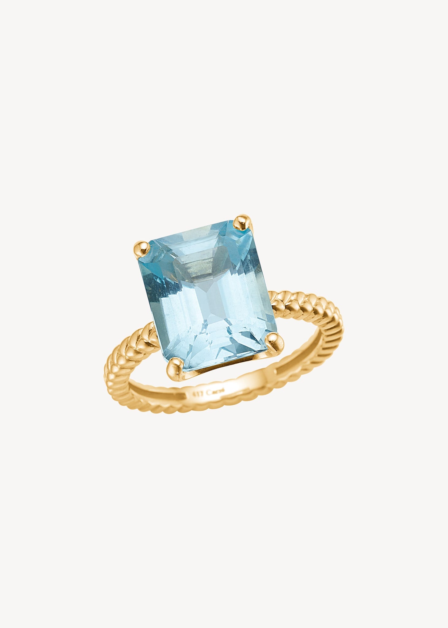 10-karat Venus ring med Blå Topas