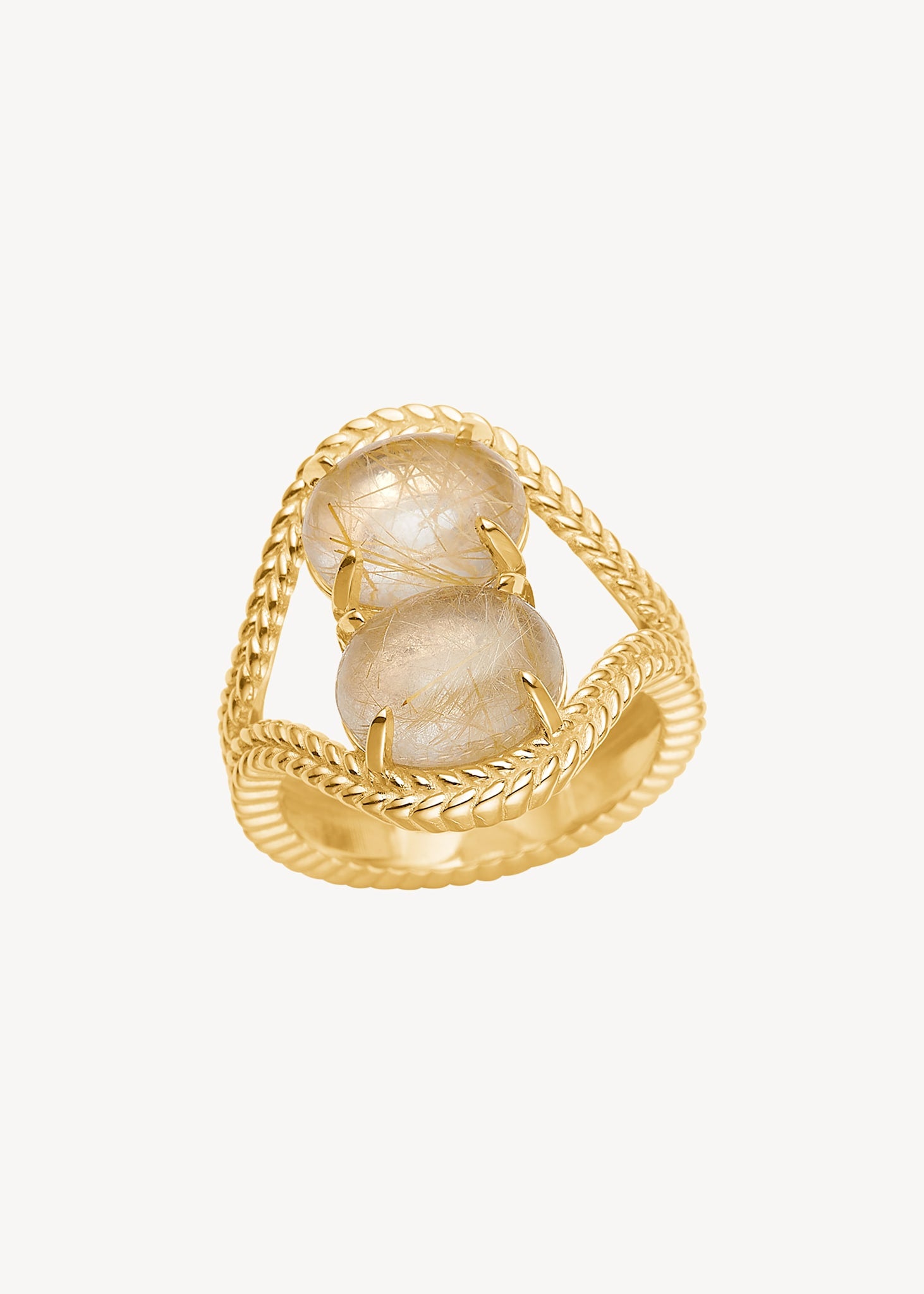 10-karat Double Bubble ring med Gyllene Rutilkvarts