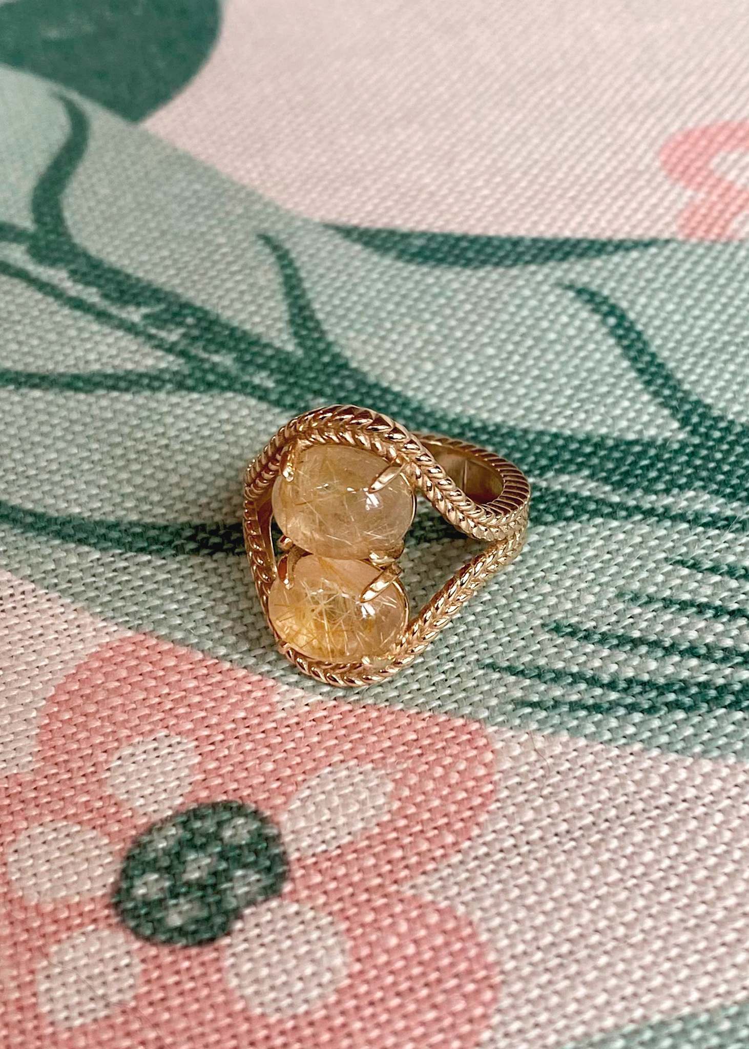 10-karat Double Bubble ring med Gyllene Rutilkvarts