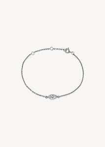 Fie armband med zirkonia - oxiderat silver