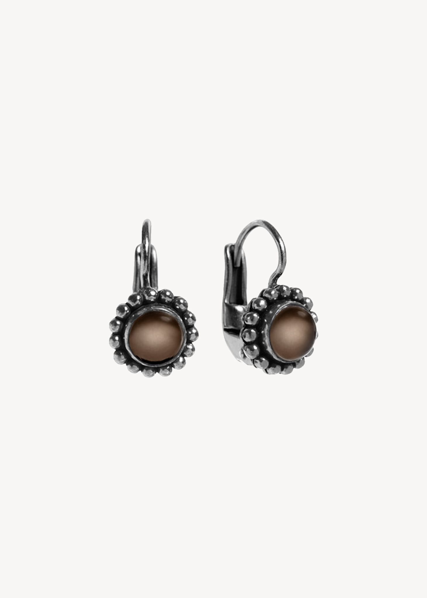 Angelica örhängen med Rök Kvarts - oxiderat silver