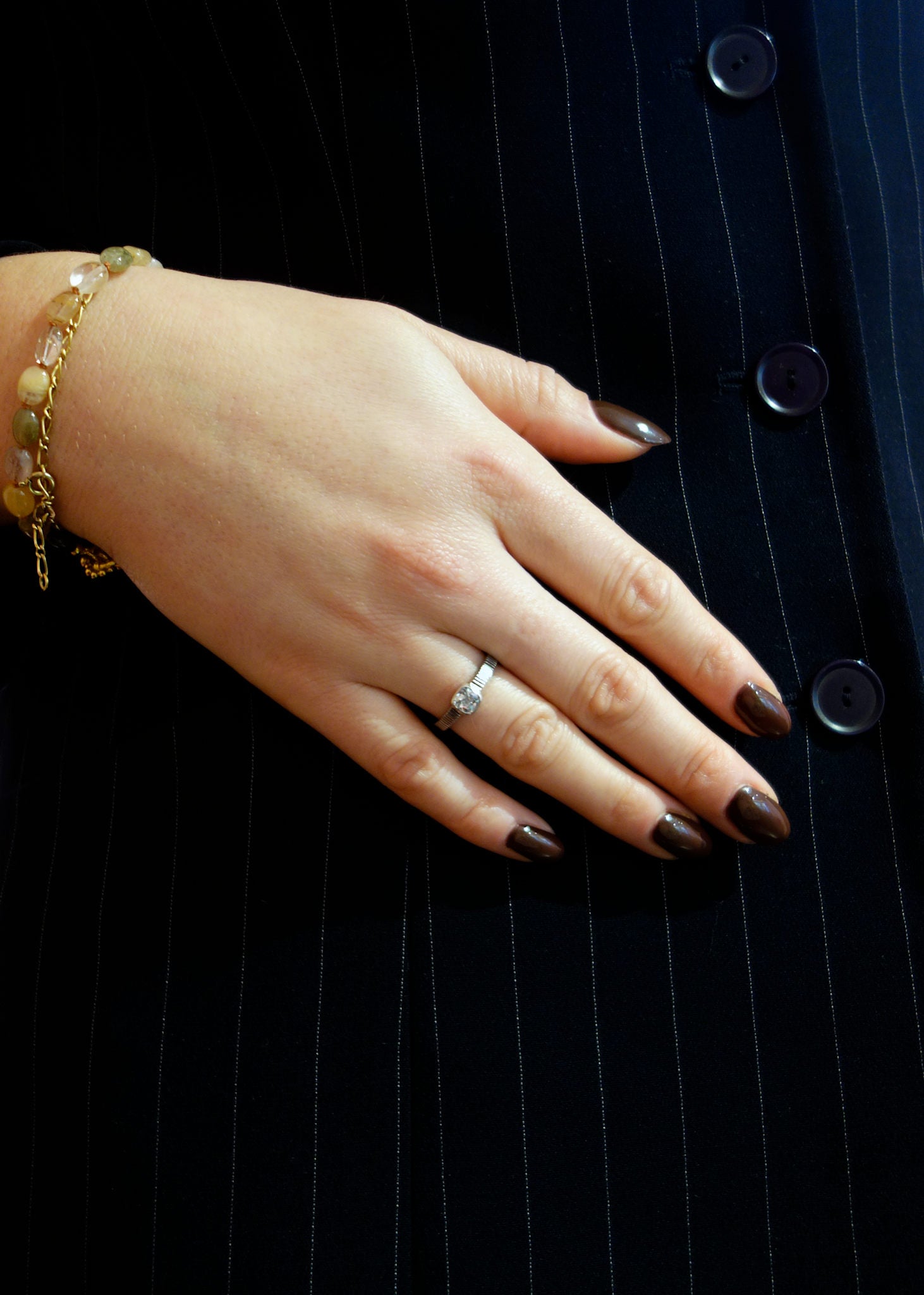 Bezel ring med zirkonia - silver