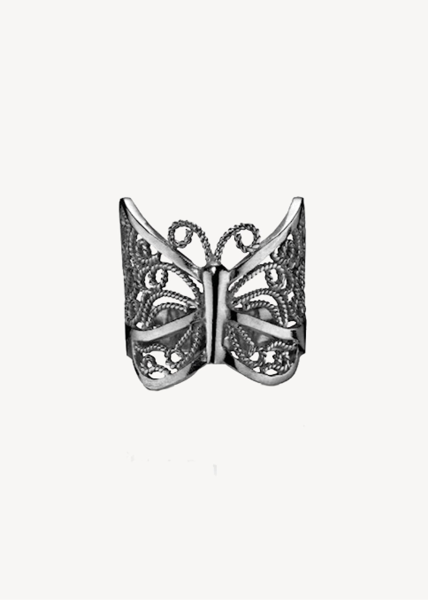 sommerfugl ring i oxideret sterling sølv på tilbud hos carré jewellery 
