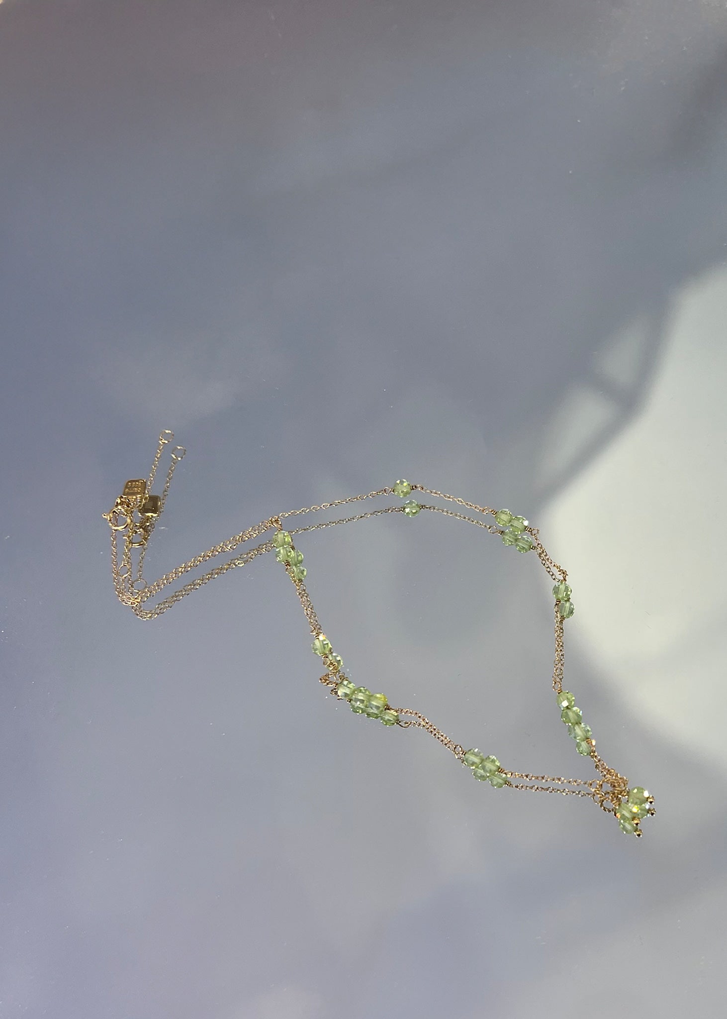 Eiffel kedja med Peridot - guldpläterad