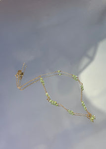 Eiffel kedja med Peridot - guldpläterad