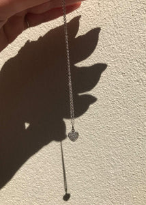 Love hänge med diamant - oxiderat silver