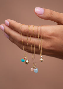 10-karats Heart hänge med turkos och diamant