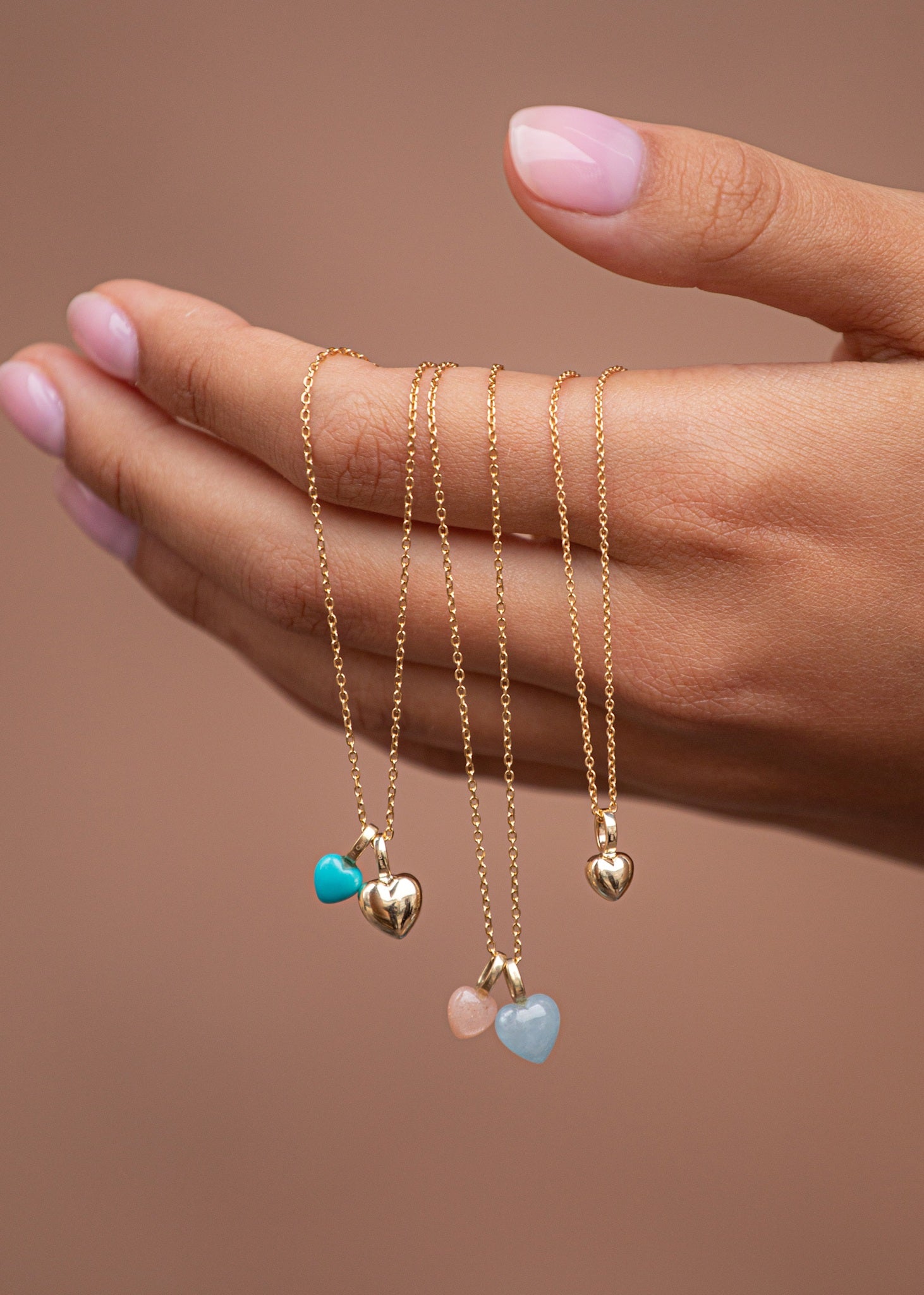 10-karats Heart hänge med akvamarin och diamant