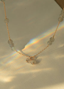 Eiffel halsband med labradorit - guldpläterad