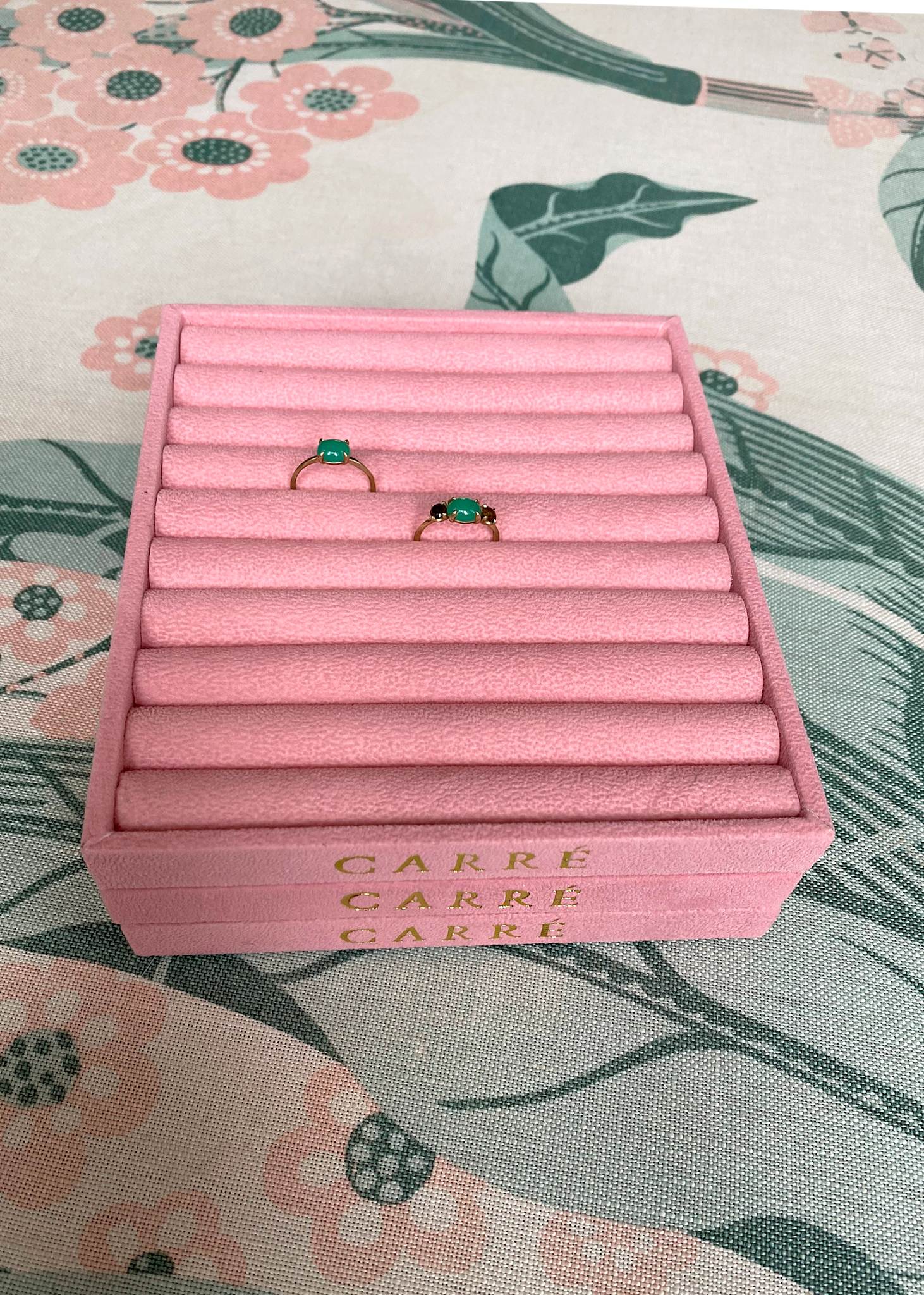 Smyckesfat för ringar - Pink Velour