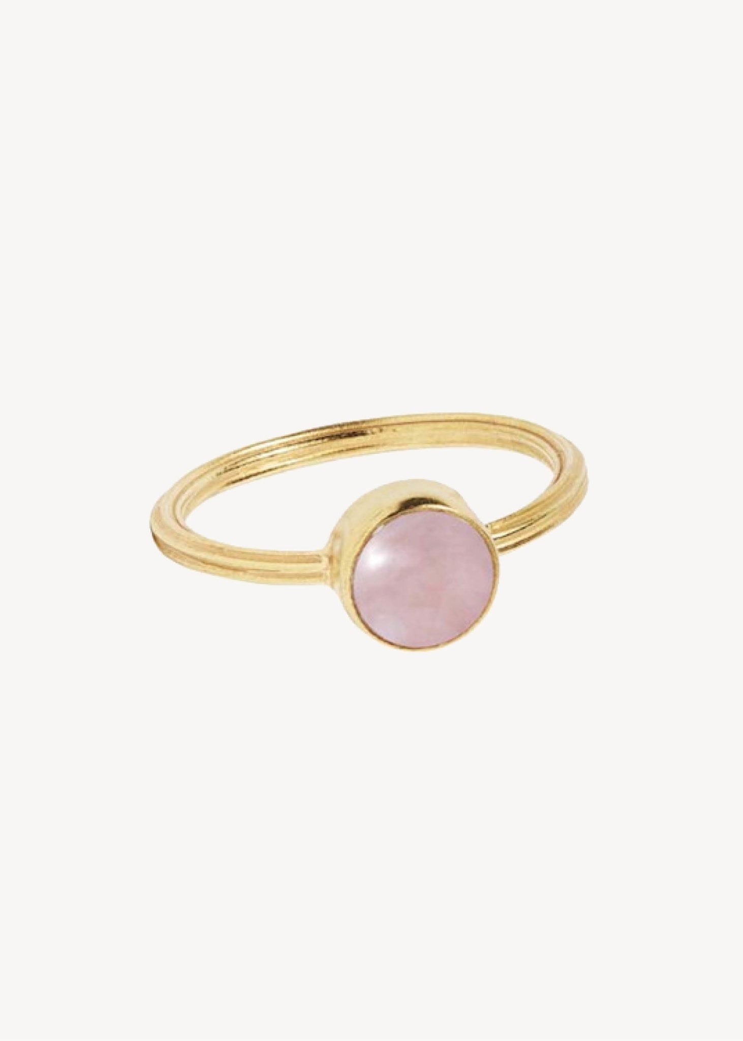 Archive ring med Rosa Opal - guldpläterad